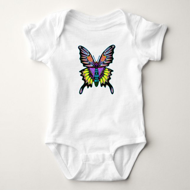Färgfull Bright Butterfly T Shirt (Framsida)