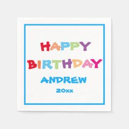 Färgfull Bright Personlig Grattis på födelsedagen Pappersservett