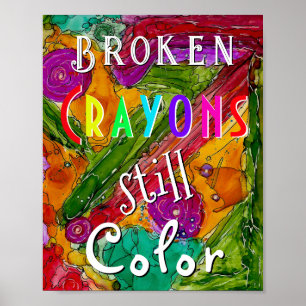 Färgfull Brken Kritor stilla Färg Poster