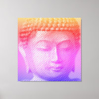 Färgfull Buddha Ansikte-staty från Linjer