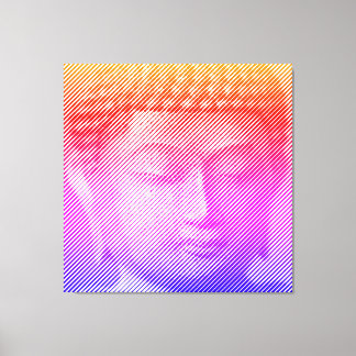 Färgfull Buddha Ansikte-staty från Linjer Canvastryck