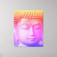 Färgfull Buddha Ansikte-staty från Linjer