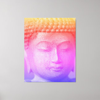 Färgfull Buddha Ansikte-staty från Linjer Canvastryck
