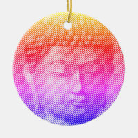 Färgfull Buddha Ansikte-staty från Linjer