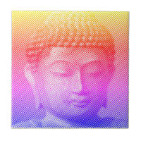 Färgfull Buddha Ansikte-staty från Linjer
