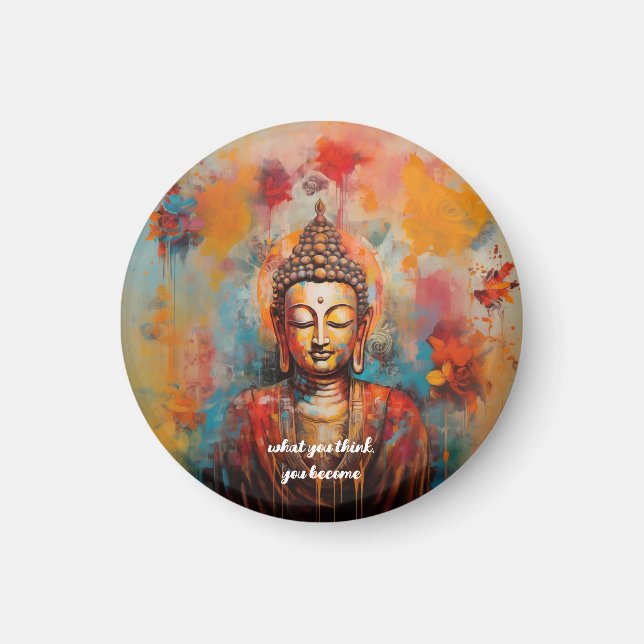 Färgfull Buddha Magnet (Framsidan)