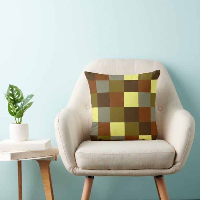 Färgfull buffelkontroll Play Mönster Kudde (Stol)