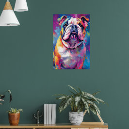 Färgfull Bulldog Art Poster