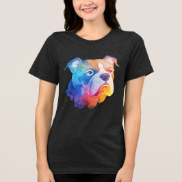 Färgfull Bulldog Art T Shirt
