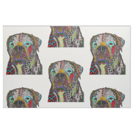 Färgfull Bullmastiff Fabric Tyg