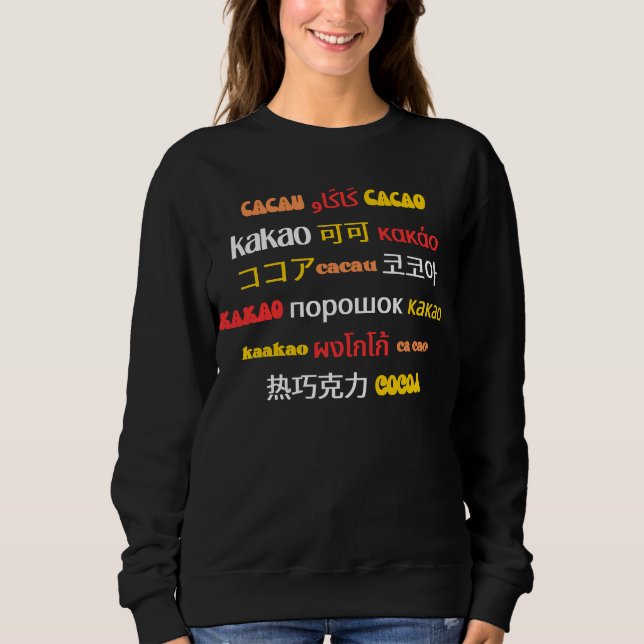Färgfull CACAO-flerspråkig T Shirt (Framsida)