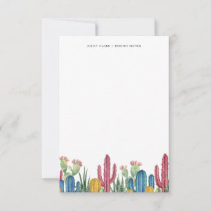 Färgfull Cacti Bloom   Stationär Anteckningskort