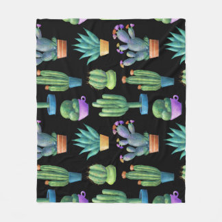 Färgfull Cacti: Sömlös design. Fleecefilt