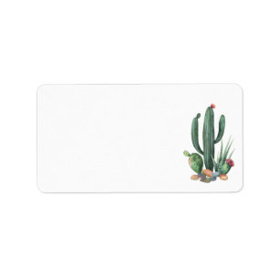 Färgfull Cacti Tema för förtjänt Returadre Adressetikett