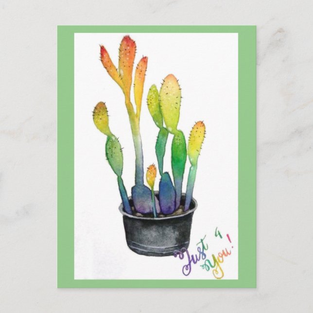 Färgfull Cacti Vykort (Framsida)
