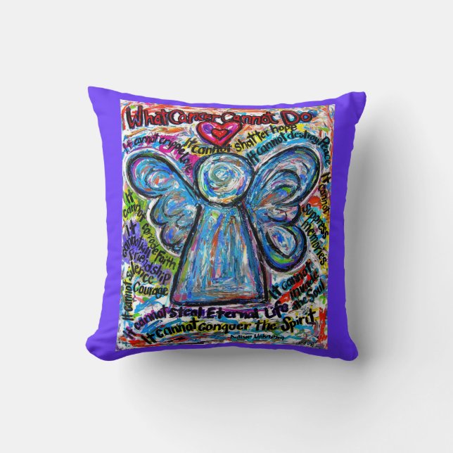 Färgfull cancer Angel Decorative Dekorativ kudde (Framsida)