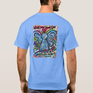Färgfull cancer Angel T-shirt (färg på rygg)