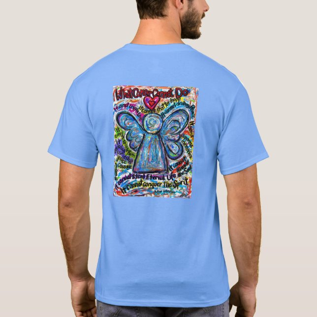 Färgfull cancer Angel T-shirt (färg på rygg) (Baksida)