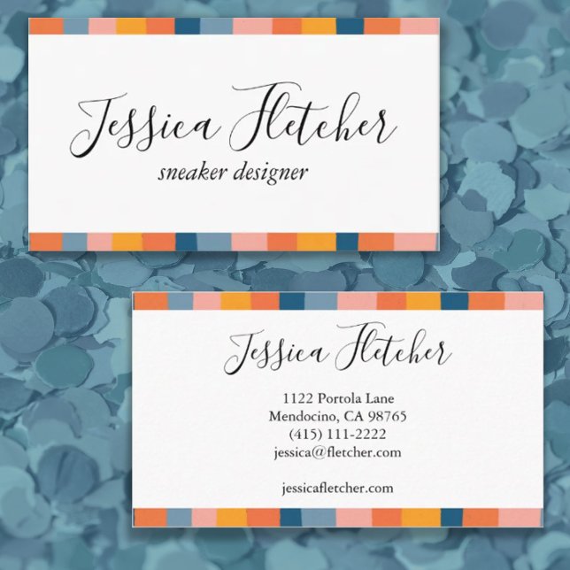 Färgfull Candy Rand-minimalistisk Coola Visitkort (Skapare uppladdad)