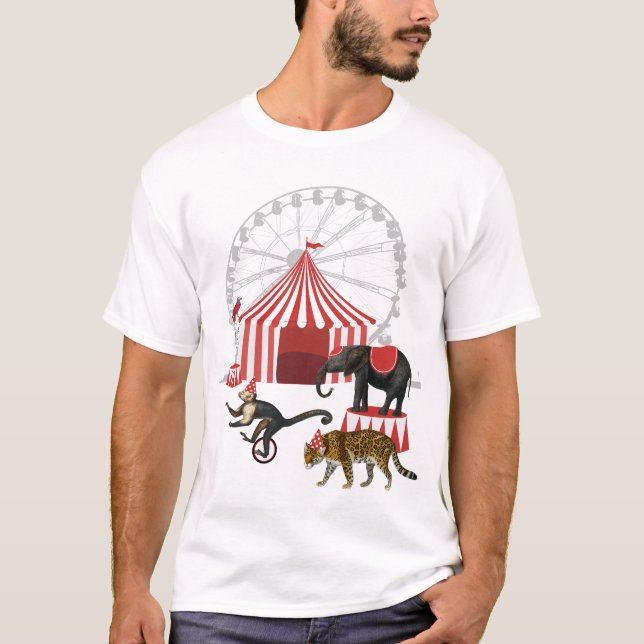 Färgfull Carnival-festivaltema Djur som är högst u T Shirt (Framsida)