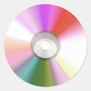 Färgfull CD-etikett Runt Klistermärke
