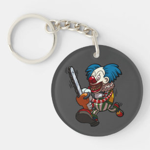 Färgfull Chainszawa Clown Halloween Horror Tecknad