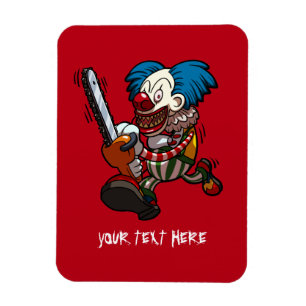 Färgfull Chainszawa Clown Halloween Horror Tecknad Magnet