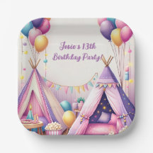 Färgfull charming Teepee Birthday Sleepover Party