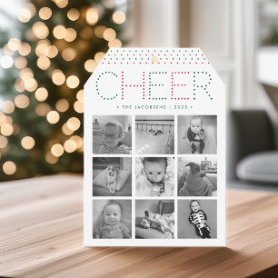Färgfull Cheer Helgdag Fotokollage Julkort