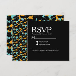 Färgfull Cheetah Skriv ut Mönster Modern Bröllop Inbjudningar