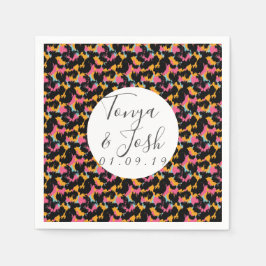 Färgfull Cheetah Skriv ut Mönster Modern Bröllop Pappersservett