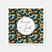 Färgfull Cheetah Skriv ut Mönster Modern Bröllop