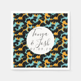 Färgfull Cheetah Skriv ut Mönster Modern Bröllop Pappersservett