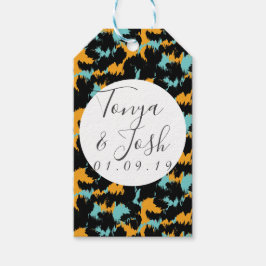 Färgfull Cheetah Skriv ut Mönster Modern Bröllop Presentetikett