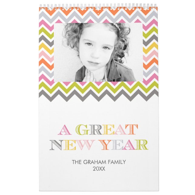 Färgfull Chevron-fotokalender Kalender (Omslag)