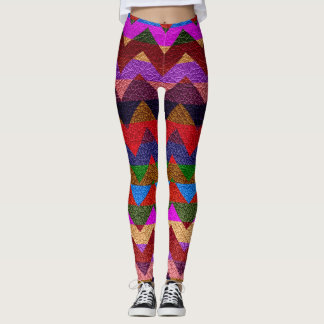 Färgfull Chevron Modern Leather #12 Leggings