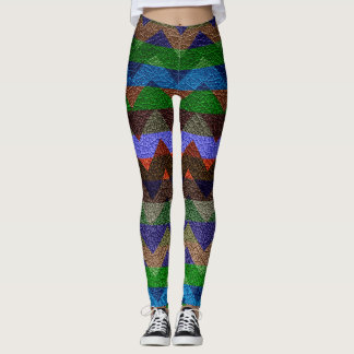 Färgfull Chevron Modern Leather #19 Leggings