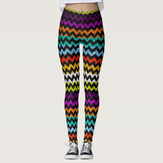 Färgfull Chevron Modern Leather #31 Leggings