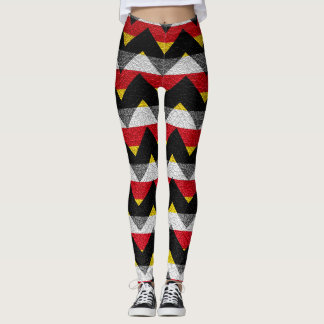 Färgfull Chevron Modern Leather #4 Leggings