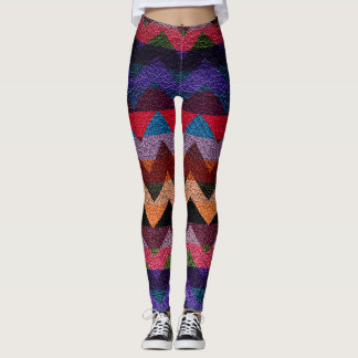 Färgfull Chevron Modern Leather #9 Leggings