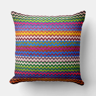 Färgfull Chevron Rand #5 Kudde