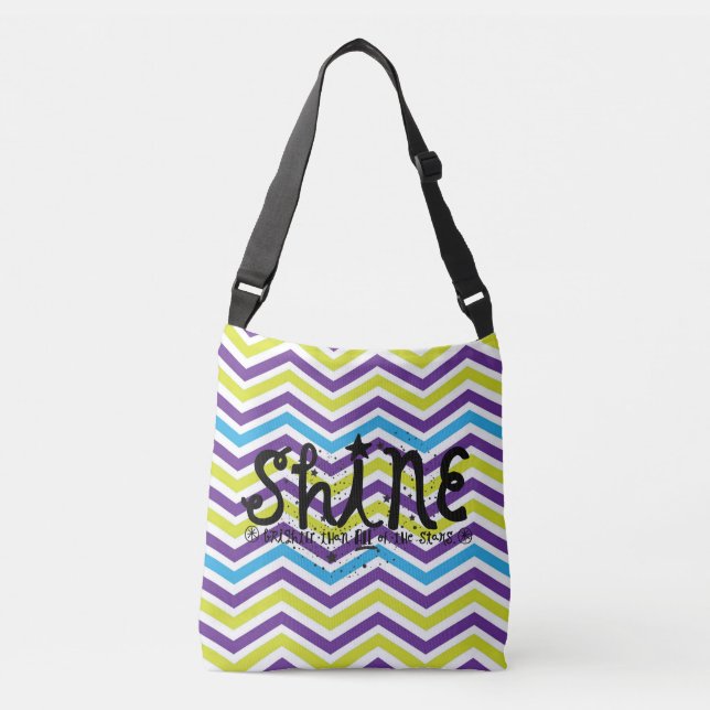 Färgfull Chevron Rand Shine Brighter Bag Axelväska (Framsida)