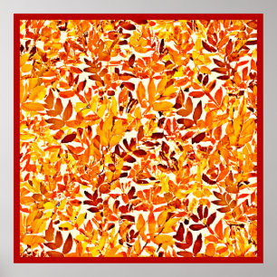 Färgfull Chic Krom-kanopi Snyggt Foliage Poster