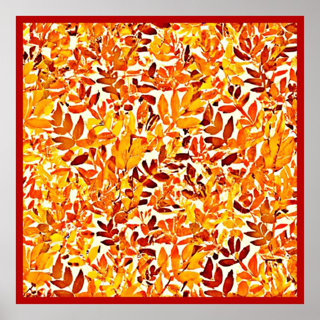 Färgfull Chic Krom-kanopi Snyggt Foliage Poster (Framsidan)