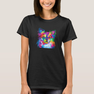 Färgfull Chihuahua Long Hair Hund PIP Art Konstnär T Shirt