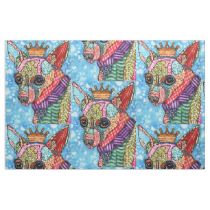 Färgfull Chihuahua Pop Art Fabric Tyg