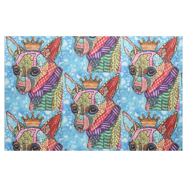 Färgfull Chihuahua Pop Art Fabric Tyg (Fat Quarter)