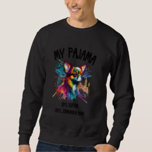 Färgfull Chihuahua - Rolig hund design för Pet Kär Lång Ärmad Tröja
