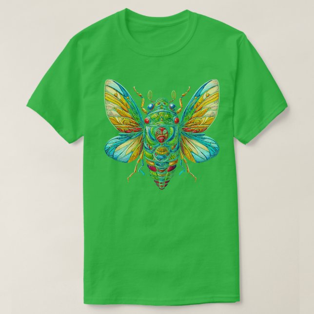 Färgfull Cicada Insekt Underbar Östra Brood X Cica T Shirt (Design framsida)