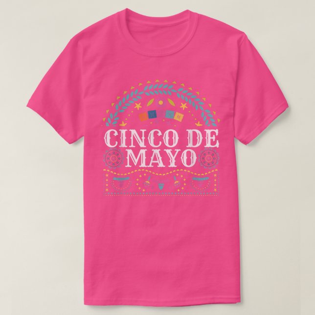 Färgfull Cinco De Mayo Festive Design for May 5 Fi T Shirt (Design framsida)